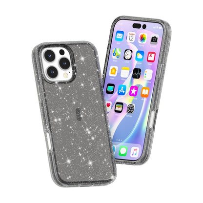 For iPhone 16 Pro Shockproof Terminator Glitter Powder Phone Case(Black) - iPhone 16 Pro Cases by PMC Jewellery | Online Shopping South Africa | PMC Jewellery | Buy Now Pay Later Mobicred