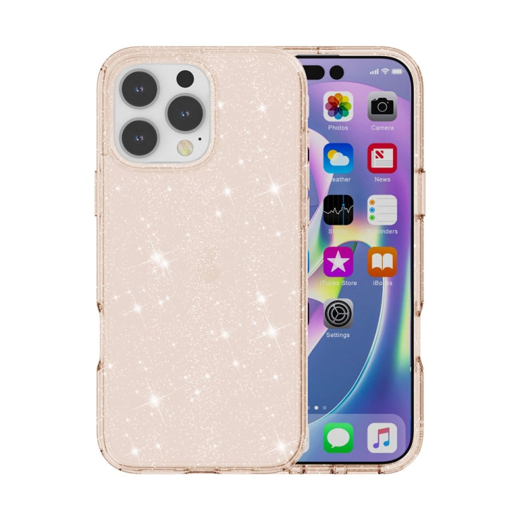 For iPhone 16 Pro Shockproof Terminator Glitter Powder Phone Case(Gold) - iPhone 16 Pro Cases by PMC Jewellery | Online Shopping South Africa | PMC Jewellery | Buy Now Pay Later Mobicred