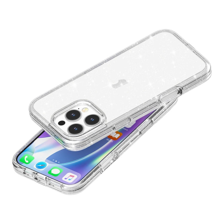 For iPhone 16 Pro Shockproof Terminator Glitter Powder Phone Case(White) - iPhone 16 Pro Cases by PMC TechLife | Online Shopping South Africa | PMC TechLife | Buy Now Pay Later Mobicred