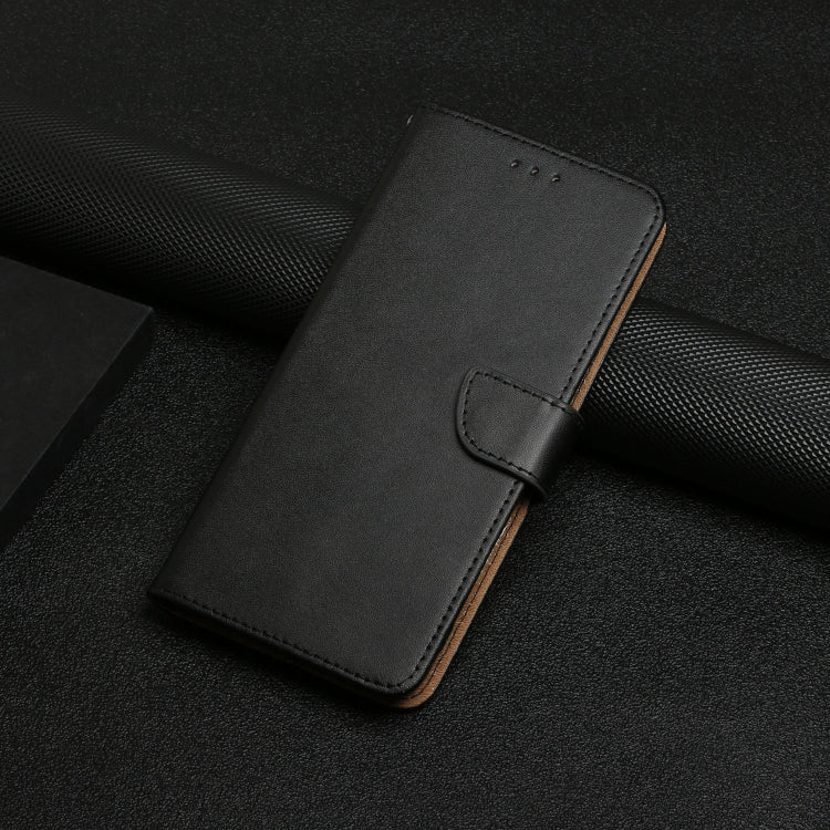 For OnePlus 12R 5G Global Genuine Leather Fingerprint-proof Flip Phone Case(Black) - OnePlus Cases by PMC TechLife | Online Shopping South Africa | PMC TechLife | Buy Now Pay Later Mobicred