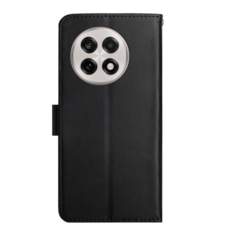 For OnePlus 13 Genuine Leather Fingerprint-proof Flip Phone Case(Black) - OnePlus Cases by PMC TechLife | Online Shopping South Africa | PMC TechLife | Buy Now Pay Later Mobicred