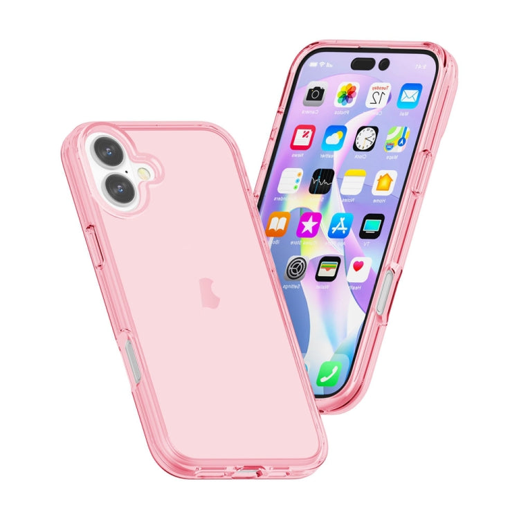 For iPhone 16 Plus Shockproof Terminator Transparent Phone Case(Pink) - iPhone 16 Plus Cases by PMC TechLife | Online Shopping South Africa | PMC TechLife | Buy Now Pay Later Mobicred