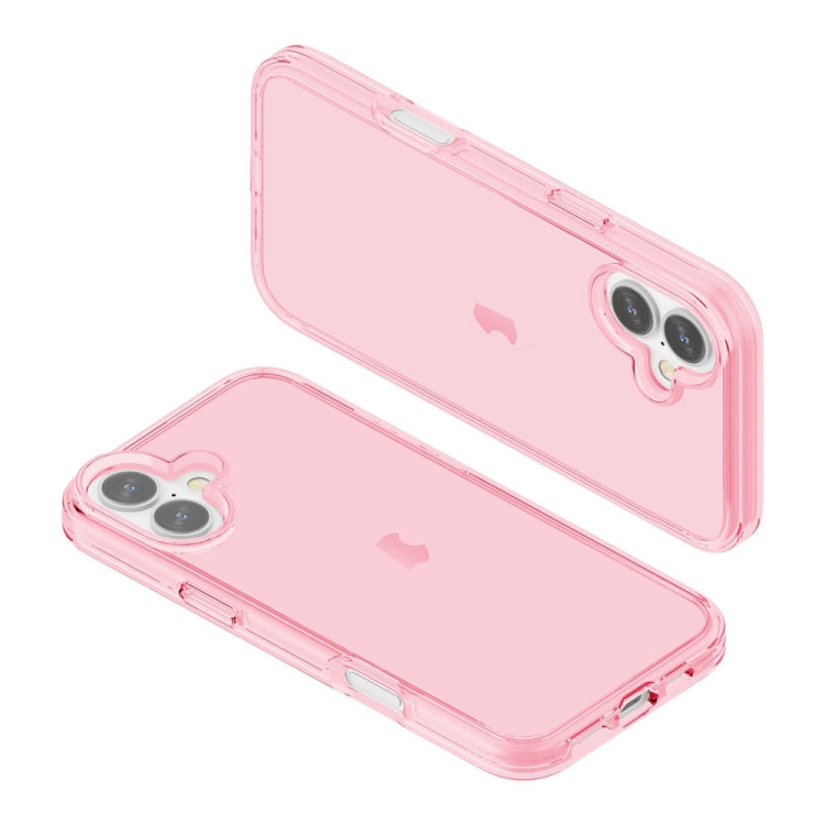 For iPhone 16 Shockproof Terminator Transparent Phone Case(Pink) - iPhone 16 Cases by PMC TechLife | Online Shopping South Africa | PMC TechLife | Buy Now Pay Later Mobicred