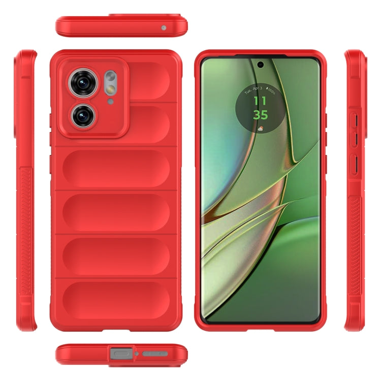 For Motorola Edge 40 5G Magic Shield TPU + Flannel Phone Case(Wine Red) - Motorola Cases by PMC TechLife | Online Shopping South Africa | PMC TechLife | Buy Now Pay Later Mobicred
