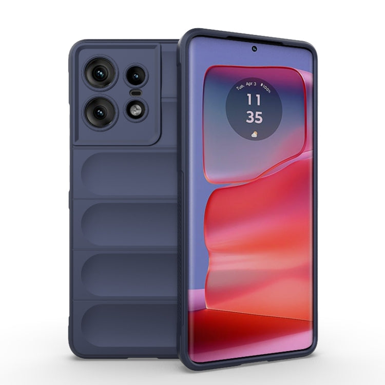 For Motorola Edge 50 Pro 5G Global Magic Shield TPU + Flannel Phone Case(Dark Blue) - Motorola Cases by PMC TechLife | Online Shopping South Africa | PMC TechLife | Buy Now Pay Later Mobicred