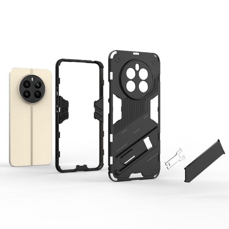 For Realme 12+ 5G Global Punk Armor 2 in 1 PC + TPU Phone Case with Holder(Grey) - Realme Cases by PMC TechLife | Online Shopping South Africa | PMC TechLife | Buy Now Pay Later Mobicred