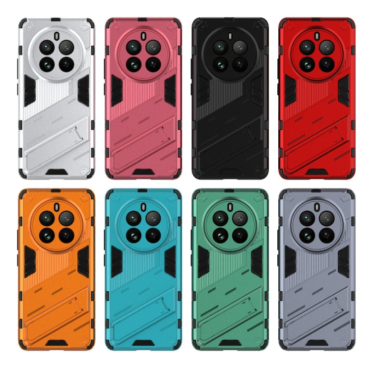 For Realme 12 Pro 5G Global Punk Armor 2 in 1 PC + TPU Phone Case with Holder(Light Red) - Realme Cases by PMC TechLife | Online Shopping South Africa | PMC TechLife | Buy Now Pay Later Mobicred