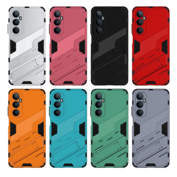 For Realme C65 4G Global Punk Armor 2 in 1 PC + TPU Phone Case with Holder(Blue) - Realme Cases by PMC TechLife | Online Shopping South Africa | PMC TechLife | Buy Now Pay Later Mobicred