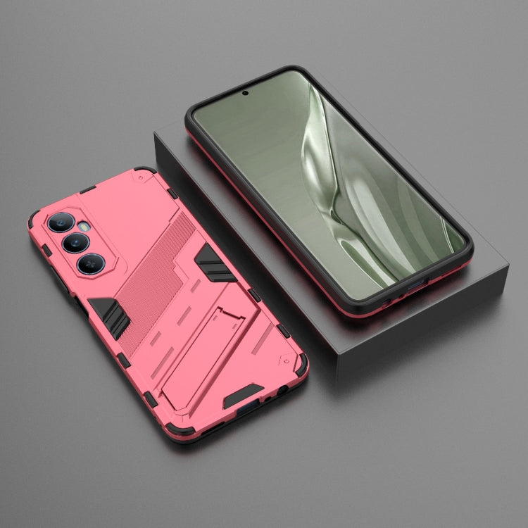 For Realme C65 4G Global Punk Armor 2 in 1 PC + TPU Phone Case with Holder(Light Red) - Realme Cases by PMC TechLife | Online Shopping South Africa | PMC TechLife | Buy Now Pay Later Mobicred