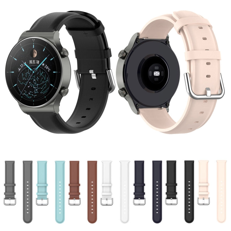 For Huawei Watch 4 / Watch 4 Pro Round Tail Leather Watch Band(Black) - Watch Bands by PMc TechLife | Online Shopping South Africa | PMc TechLife | Buy Now Pay Later Mobicred