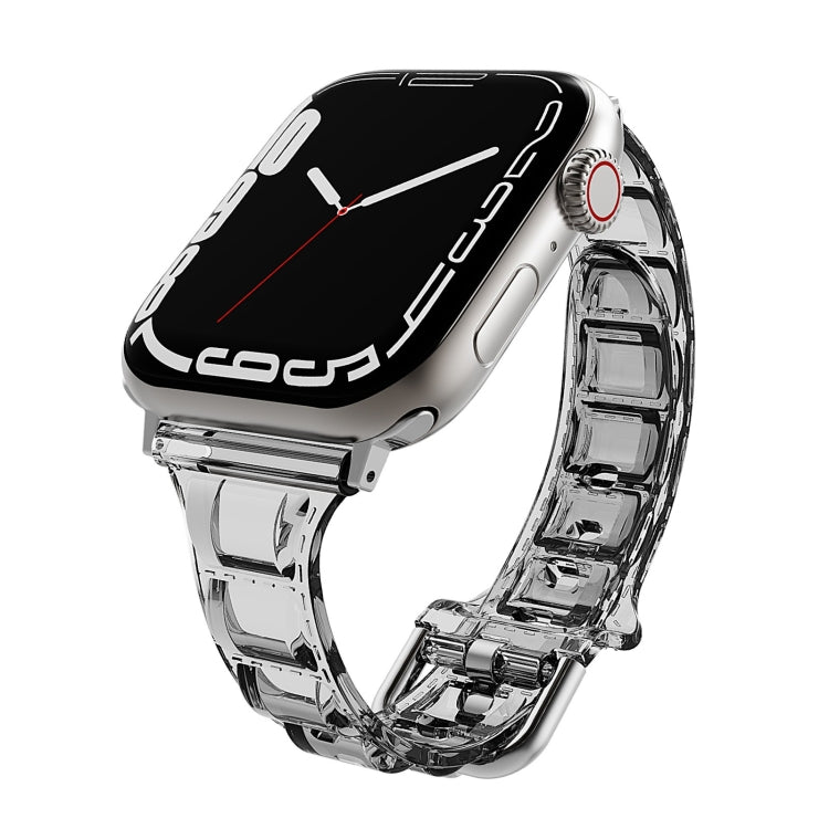 For Apple Watch 7 45mm Cube Airbag Clear TPU Watch Band(Black) - Watch Bands by PMC TechLife | Online Shopping South Africa | PMC TechLife | Buy Now Pay Later Mobicred