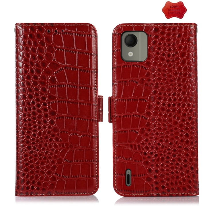 For Nokia C110 Crocodile Top Layer Cowhide Leather Phone Case(Red) - Nokia Cases by PMC TechLife | Online Shopping South Africa | PMC TechLife | Buy Now Pay Later Mobicred