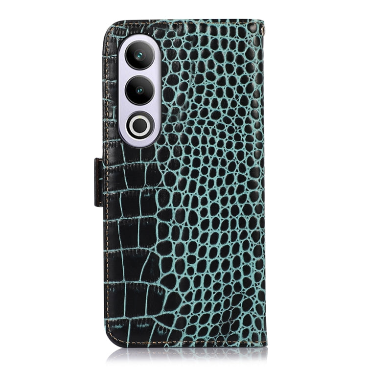 For OnePlus Nord CE4 5G Global Crocodile Top Layer Cowhide Leather Phone Case(Green) - OnePlus Cases by PMC TechLife | Online Shopping South Africa | PMC TechLife | Buy Now Pay Later Mobicred