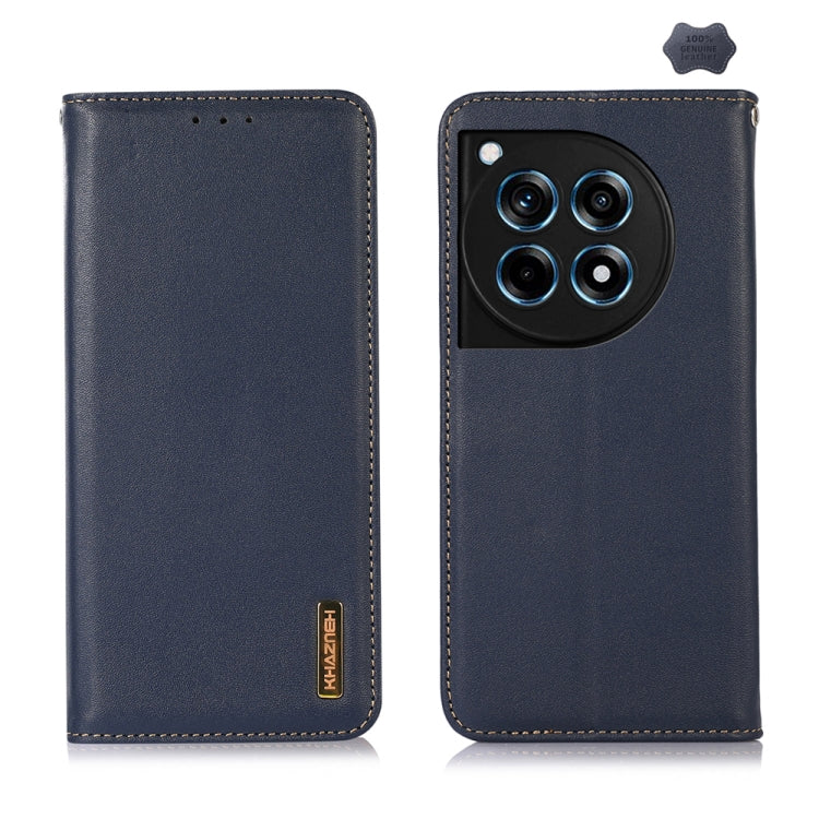 For OnePlus Ace 3 / 12R KHAZNEH Nappa Top Layer Cowhide Leather Phone Case(Blue) - free shipping - PMC TechLife - Order now!