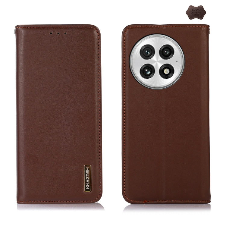 For OnePlus Nord 13 KHAZNEH Nappa Top Layer Cowhide Leather Phone Case(Brown) - OnePlus Cases by PMC TechLife | Online Shopping South Africa | PMC TechLife | Buy Now Pay Later Mobicred