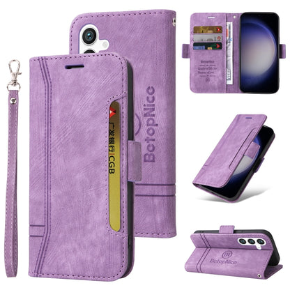 For Samsung Galaxy S24+ BETOPNICE Dual-side Buckle Leather Phone Case(Purple) - Galaxy Phone Cases by BETOPNICE | Online Shopping South Africa | PMC Jewellery | Buy Now Pay Later Mobicred