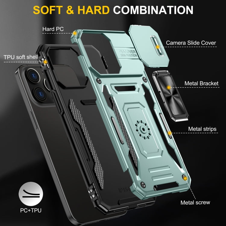 For iPhone 16 Pro Max Armor PC + TPU Camera Shield Phone Case(Alpine Green) - iPhone 16 Pro Max Cases by PMC Jewellery | Online Shopping South Africa | PMC Jewellery | Buy Now Pay Later Mobicred