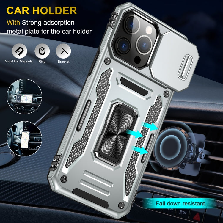 For iPhone 16 Pro Armor PC + TPU Camera Shield Phone Case(Grey) - iPhone 16 Pro Cases by PMC TechLife | Online Shopping South Africa | PMC TechLife | Buy Now Pay Later Mobicred