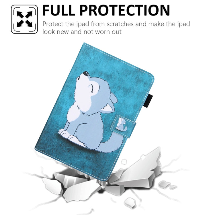 For Amazon Fire Max 11 2023 Colored Drawing Leather Smart Tablet Case(Cute Wolf) - Amazon by PMC TechLife | Online Shopping South Africa | PMC TechLife | Buy Now Pay Later Mobicred