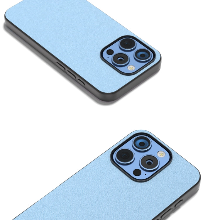 For iPhone 16 Pro ABEEL Genuine Leather Wave Black Edge Phone Case(Blue) - iPhone 16 Pro Cases by PMC TechLife | Online Shopping South Africa | PMC TechLife | Buy Now Pay Later Mobicred