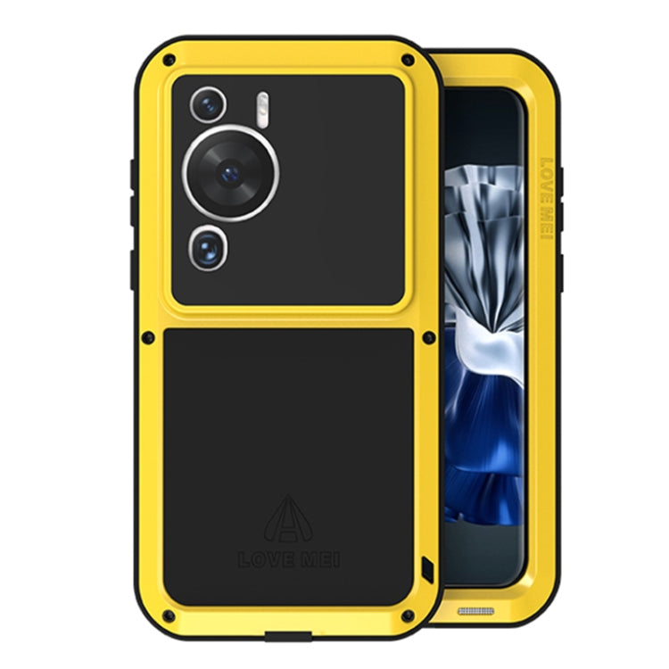 For Huawei P60 / P60 Pro / P60 Art LOVE MEI POWERFUL Metal Shockproof Life Waterproof Dustproof Phone Case(Yellow) - Huawei Cases by LOVE MEI | Online Shopping South Africa | PMC Jewellery | Buy Now Pay Later Mobicred