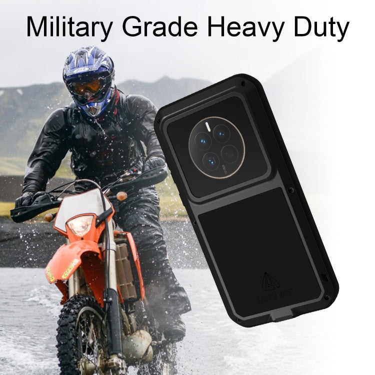 For Huawei Mate 50 Pro LOVE MEI POWERFUL Metal Shockproof Life Waterproof Dustproof Phone Case(Black) - Huawei Cases by LOVE MEI | Online Shopping South Africa | PMC Jewellery | Buy Now Pay Later Mobicred