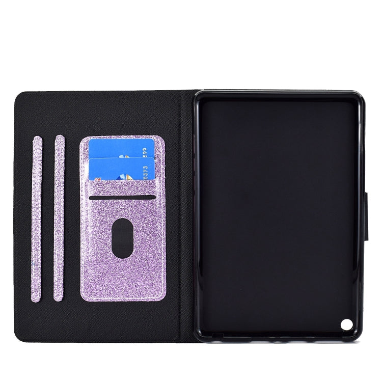 For Amazon Fire Max 11 2023 Glitter Powder Smart Leather Tablet Case(Purple) - Amazon by PMC TechLife | Online Shopping South Africa | PMC TechLife | Buy Now Pay Later Mobicred
