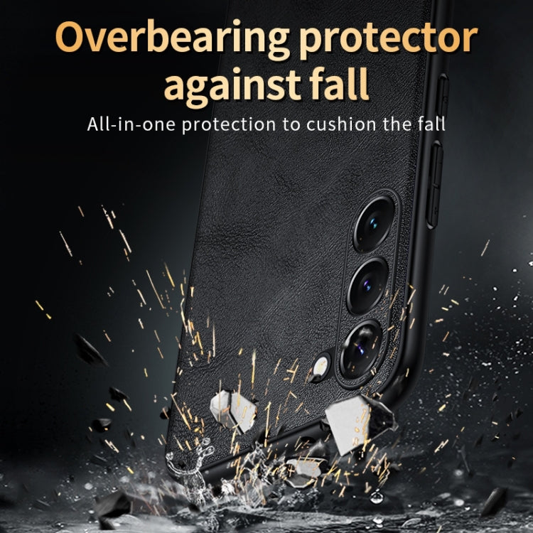 For Samsung Galaxy S24 5G SULADA Shockproof TPU Hybrid Handmade Leather Phone Case(Black) - Galaxy S24 5G Cases by SULADA | Online Shopping South Africa | PMC Jewellery | Buy Now Pay Later Mobicred