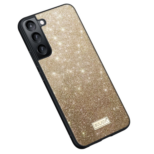 For Samsung Galaxy S24+ 5G SULADA Glittery TPU Hybrid Handmade Leather Phone Case(Gold) - Galaxy S24+ 5G Cases by SULADA | Online Shopping South Africa | PMC Jewellery | Buy Now Pay Later Mobicred