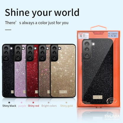 For Samsung Galaxy S24 5G SULADA Glittery TPU Hybrid Handmade Leather Phone Case(Gold) - Galaxy S24 5G Cases by SULADA | Online Shopping South Africa | PMC Jewellery | Buy Now Pay Later Mobicred