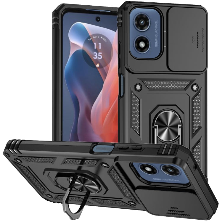 For Motorola Moto G Play 5G 2024 Sliding Camshield Holder Phone Case(Black) - Motorola Cases by PMC Jewellery | Online Shopping South Africa | PMC Jewellery | Buy Now Pay Later Mobicred