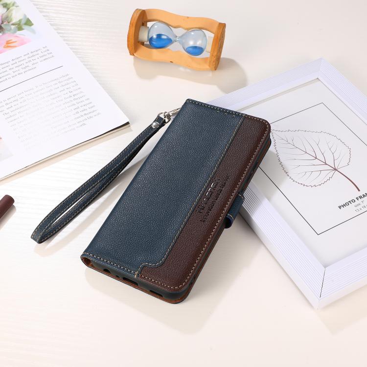 For iPhone 17 Pro KHAZNEH Litchi Texture Leather RFID Phone Case(Blue) - free shipping - PMc TechLife - Order now!