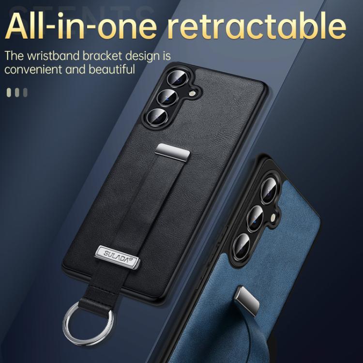 For Samsung Galaxy S23 Ultra 5G SULADA PC Hybrid Leather Texture Skin Feel Shockproof Phone Case(Blue) - Galaxy S23 Ultra 5G Cases by SULADA | Online Shopping South Africa | PMC TechLife | Buy Now Pay Later Mobicred