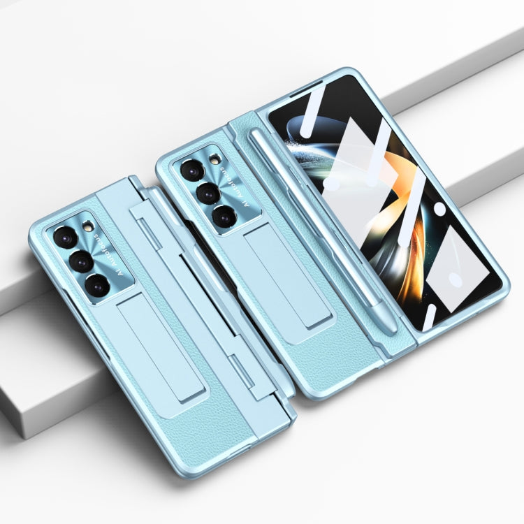For Samsung Galaxy Z Fold5 5G Integrated Full Coverage Pen Slot Folding Phone Case with Stylus(Blue) - Galaxy Z Fold5 Cases by PMC TechLife | Online Shopping South Africa | PMC TechLife