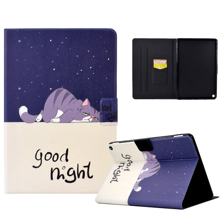 For Amazon Fire Max 11 2023 Colored Drawing Smart Leather Tablet Case(Lazy Cat) - Amazon by PMC TechLife | Online Shopping South Africa | PMC TechLife | Buy Now Pay Later Mobicred