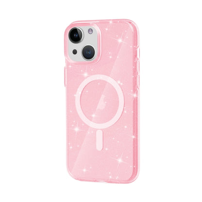 For iPhone 15 Terminator Style Glitter Powder MagSafe Magnetic Phone Case(Pink) - iPhone 15 Cases by PMC Jewellery | Online Shopping South Africa | PMC Jewellery