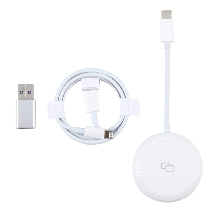 USB-C / Type-C + USB Carplay to Car Mirror Adapter for iPhone(White) - free shipping - PMC TechLife - Order now!