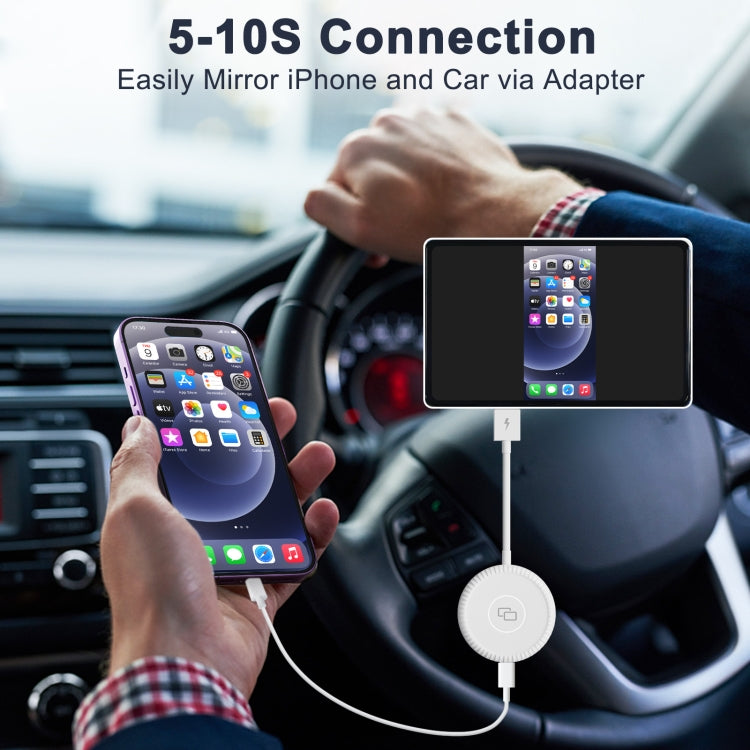 USB-C / Type-C + USB Carplay to Car Mirror Adapter for iPhone(White) - free shipping - PMC TechLife - Order now!