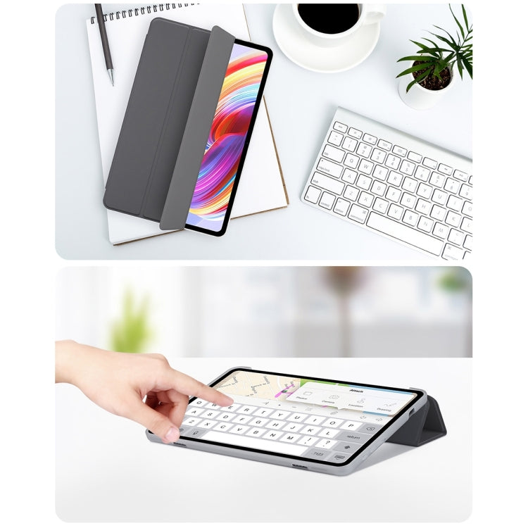 For Teclast T40S 3-Fold Holder Folio Leather Tablet Smart Case(Grey) - Teclast by TECLAST | Online Shopping South Africa | PMC TechLife | Buy Now Pay Later Mobicred