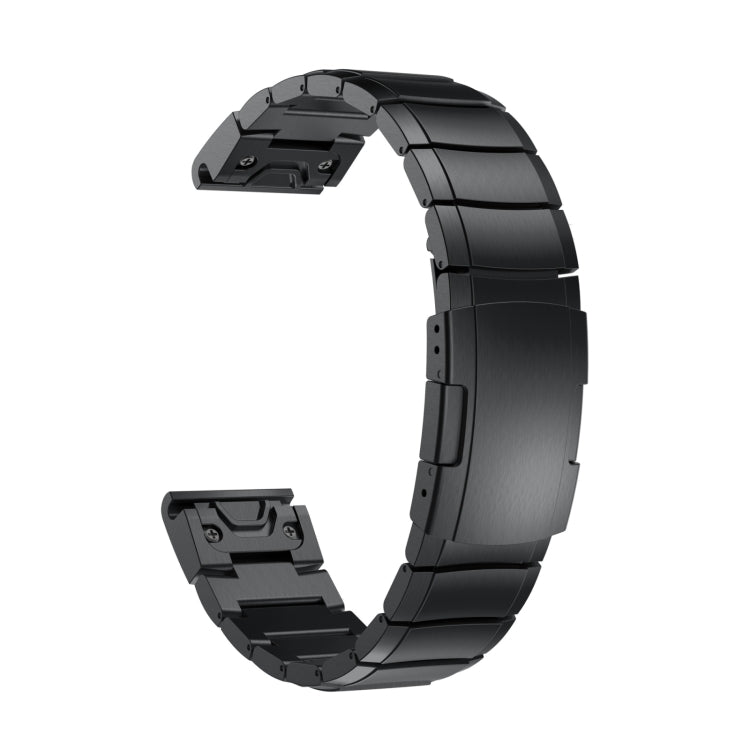 For Garmin Instinct 2X Solar Tortoise Shell Stainless Steel Watch Band(Black) - Watch Bands by PMC TechLife | Online Shopping South Africa | PMC TechLife