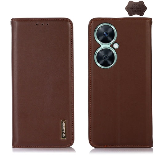 For Huawei Nova 11i / Enjoy 60 Pro KHAZNEH Nappa Top Layer Cowhide Leather Phone Case(Brown) - Huawei Cases by PMC Jewellery | Online Shopping South Africa | PMC Jewellery | Buy Now Pay Later Mobicred