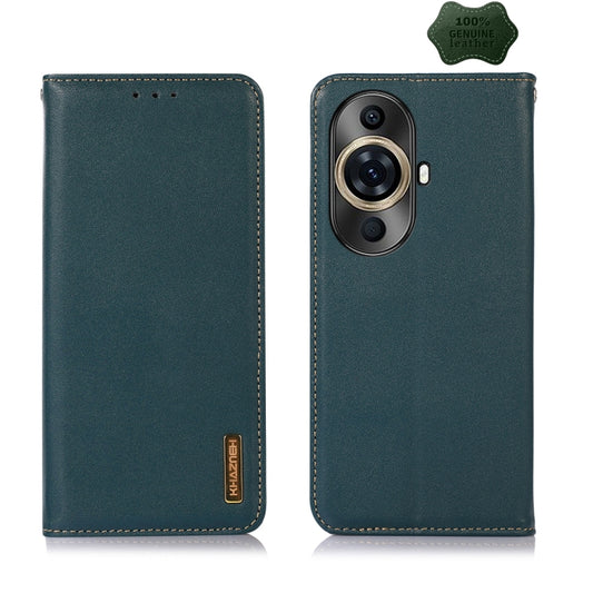 For Huawei Nova 11 Pro / 11 Ultra KHAZNEH Nappa Top Layer Cowhide Leather Phone Case(Green) - Huawei Cases by PMC Jewellery | Online Shopping South Africa | PMC Jewellery | Buy Now Pay Later Mobicred