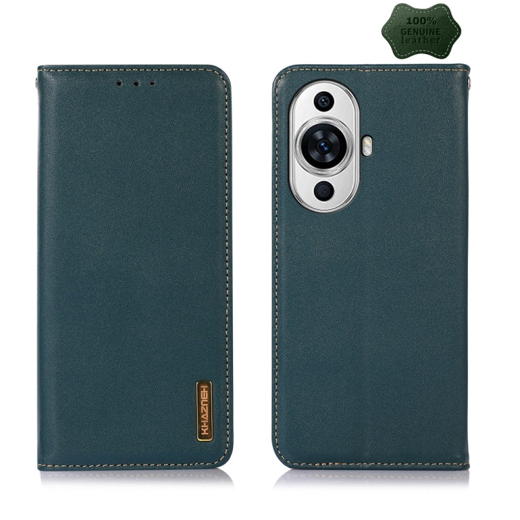 For Huawei Nova 11 KHAZNEH Nappa Top Layer Cowhide Leather Phone Case(Green) - Huawei Cases by PMC TechLife | Online Shopping South Africa | PMC TechLife | Buy Now Pay Later Mobicred