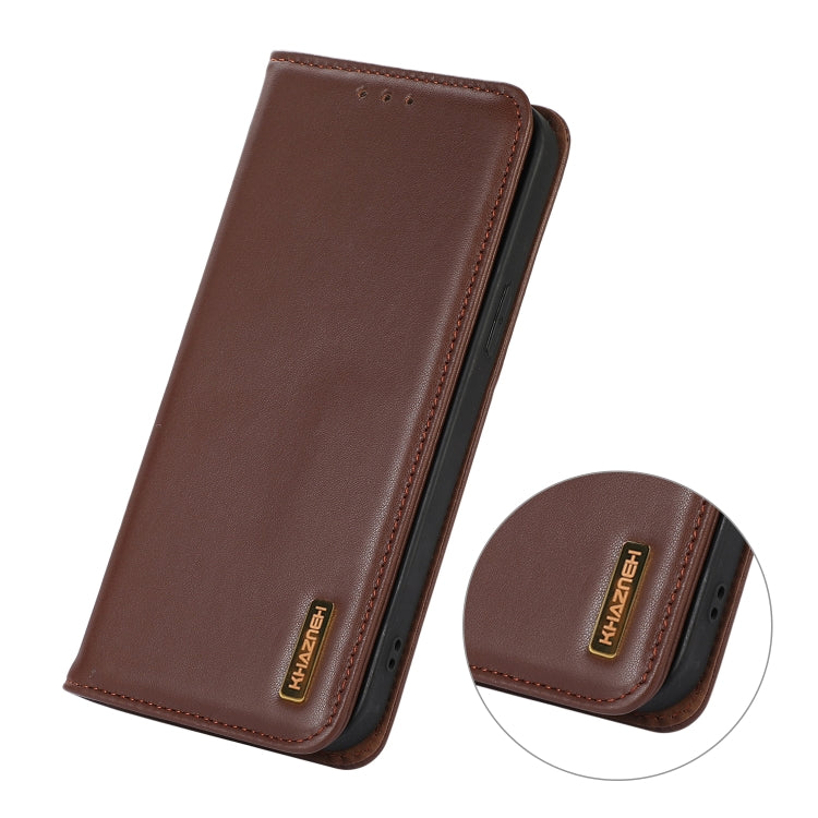 For Huawei Mate 60 Pro KHAZNEH Nappa Top Layer Cowhide Leather Phone Case(Brown) - Huawei Cases by PMC TechLife | Online Shopping South Africa | PMC TechLife | Buy Now Pay Later Mobicred