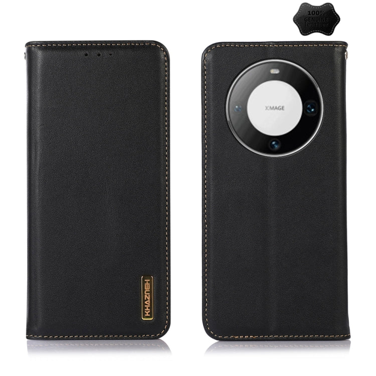 For Huawei Mate 60 Pro KHAZNEH Nappa Top Layer Cowhide Leather Phone Case(Black) - Huawei Cases by PMC TechLife | Online Shopping South Africa | PMC TechLife | Buy Now Pay Later Mobicred