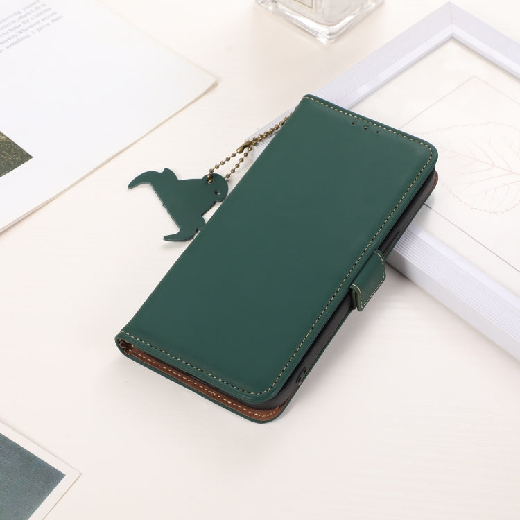 For Honor X7b Genuine Leather Magnetic RFID Leather Phone Case(Green) - Honor Cases by PMC TechLife | Online Shopping South Africa | PMC TechLife | Buy Now Pay Later Mobicred