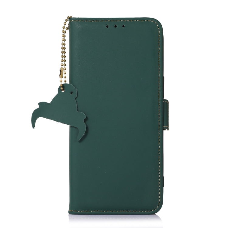 For Honor X7b Genuine Leather Magnetic RFID Leather Phone Case(Green) - Honor Cases by PMC TechLife | Online Shopping South Africa | PMC TechLife | Buy Now Pay Later Mobicred
