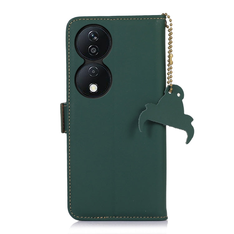 For Honor X7b Genuine Leather Magnetic RFID Leather Phone Case(Green) - Honor Cases by PMC TechLife | Online Shopping South Africa | PMC TechLife | Buy Now Pay Later Mobicred