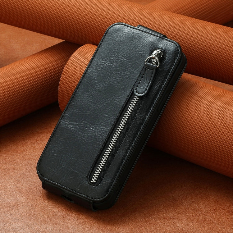 For Ulefone Note 16 Pro Zipper Wallet Vertical Flip Leather Phone Case(Black) - Ulefone Cases by PMC Jewellery | Online Shopping South Africa | PMC Jewellery | Buy Now Pay Later Mobicred