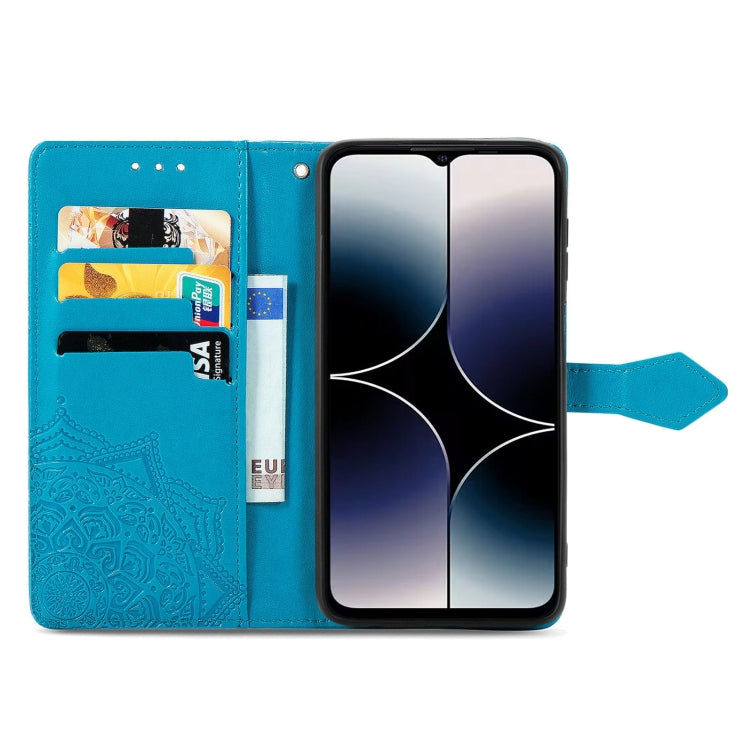 For Ulefone Note 16 Pro Mandala Flower Embossed Leather Phone Case(Blue) - Ulefone Cases by PMC Jewellery | Online Shopping South Africa | PMC Jewellery | Buy Now Pay Later Mobicred